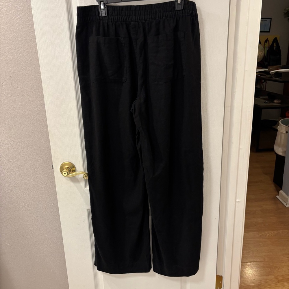 Old Navy Tall Linen Wide Leg Pants Black size Large Tall - Picture 5 of 16